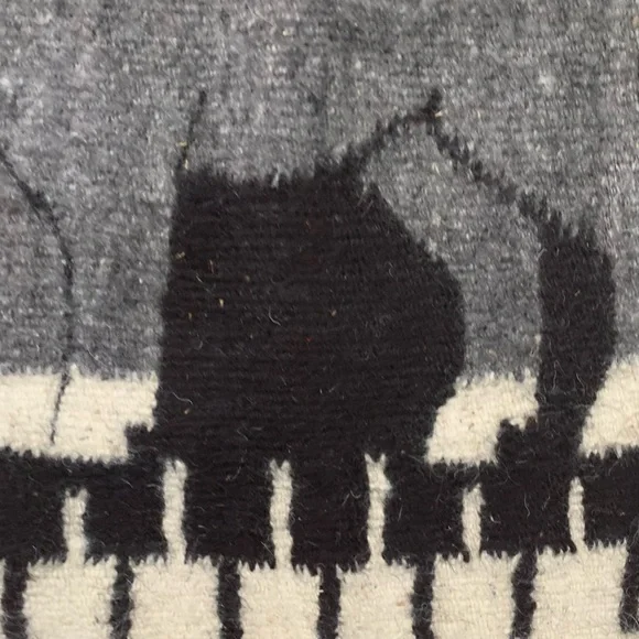 Vintage Peruvian Reindeer Alpaca Wool Small Rug